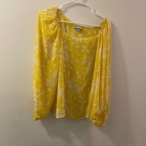 A new day yellow and white blouse size large